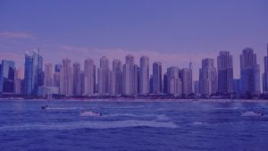View of JBR area from water