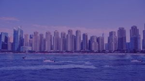 View of JBR area from water