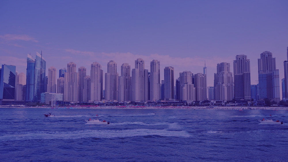 View of JBR area from water