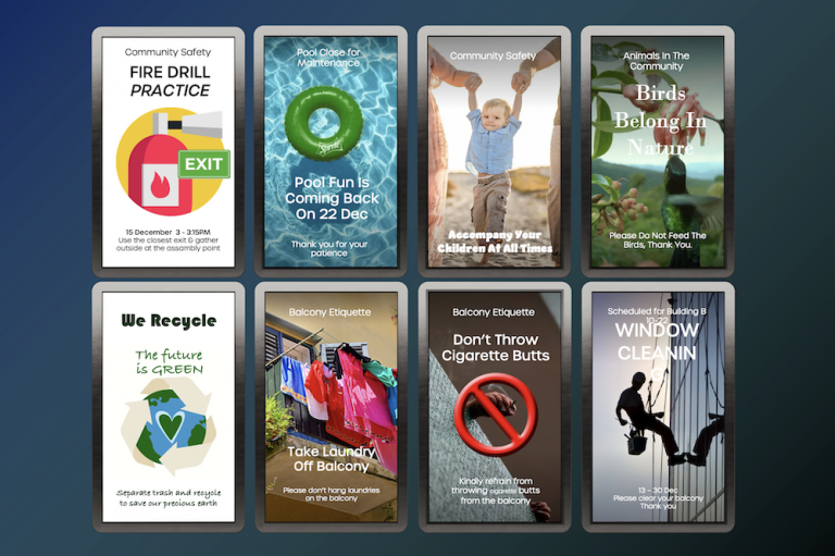 Community communication on digital signage